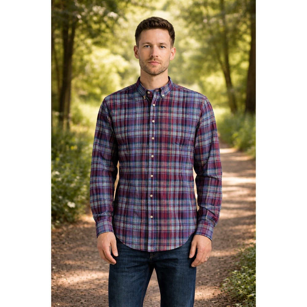 Ralph Lauren Mens XLT Tall Plaid Button Down Shirt Multicolor Cotton Pony Logo
